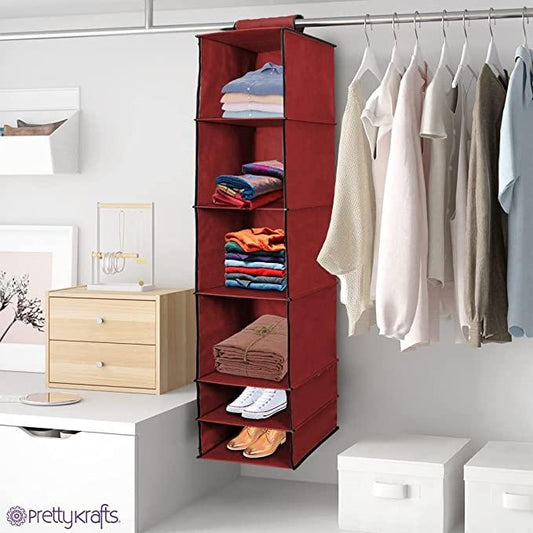 6 Shelves Foldable Hanging Wardrobe Organizers