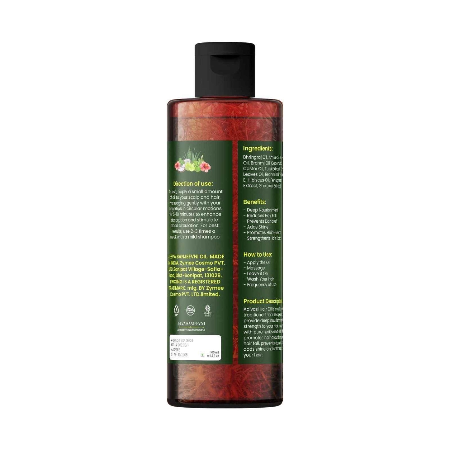 ADIVASI JEEVA SANJEEVINI HAIR OIL 125 ML (Pack of 2)