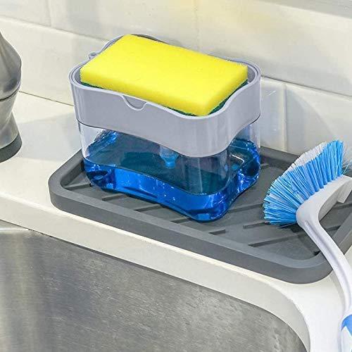 2 in 1 Soap Dispenser  With Microfiber Wash Dust Cleaning Gloves ( 380 ml,)